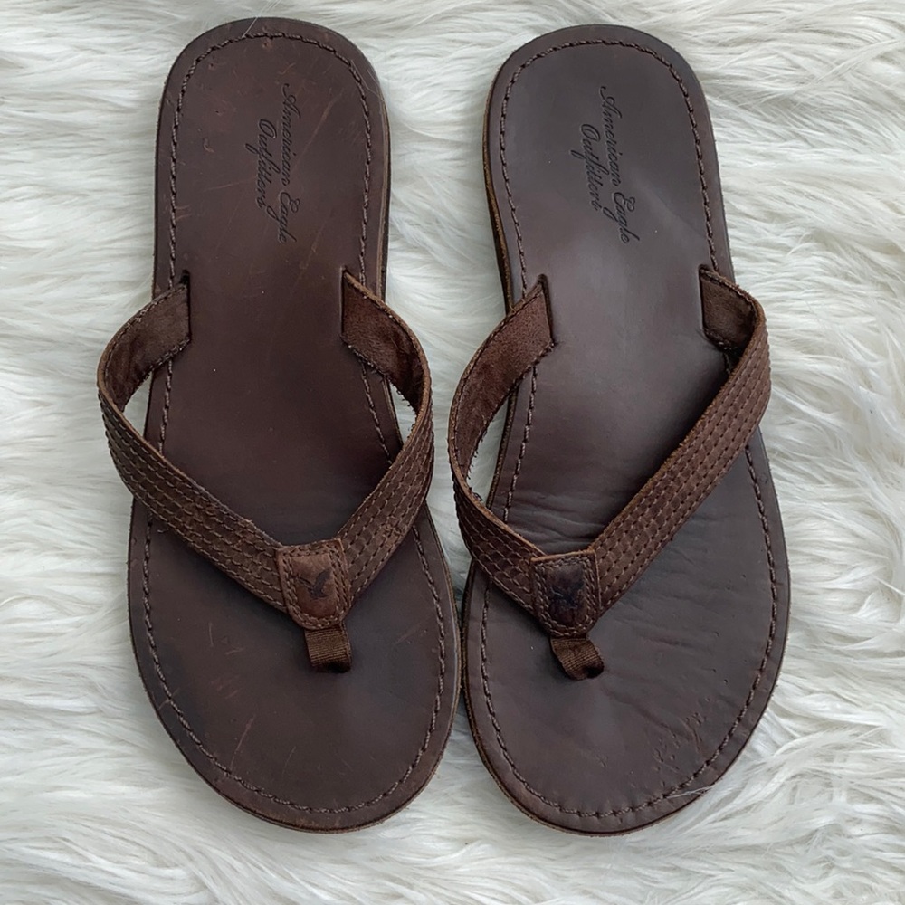 American Eagle | Brown Leather Sandals